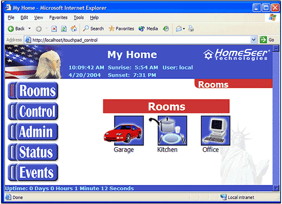 HomeSeer Touchpad UI